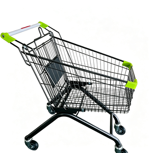 Chariot de courses robuste à roulettes 340L, grande capacité, en treillis métallique, roulettes silencieuses, pour supermarché et magasin de détail, kit complet - Product Image 1