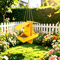 Mangeoire à oiseaux personnalisée JH-Mech, facile à nettoyer et à remplir, avec des plateaux d'alimentation en maille à structure équilibrée, en métal thermolaqué, suspendue.