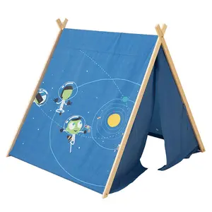 Child Indoor Play Tent Wood Pole Teepee Kids Tent Soft Cotton Indian teepee tent camping