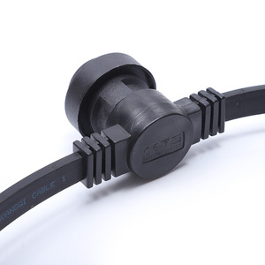 5M 10m 20m 100m phẳng Cáp IP65 ngoài trời Festoon chiếu sáng E27 ổ cắm vành đai vườn Festoon Chuỗi đèn <span class=keywords><strong>LED</strong></span> Đèn lễ hội - Product Image 6