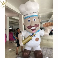 Décor gonflable de publicité publicitaire professionnel, 1 m/3m/5m/7m, chef homme avec décoration de boulangerie du pain