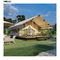 Tente de glamping de luxe 5x9m avec salle de bain, écologique, pour hôtel-resort quatre saisons, maison en toile pour camping et complexe hôtelier