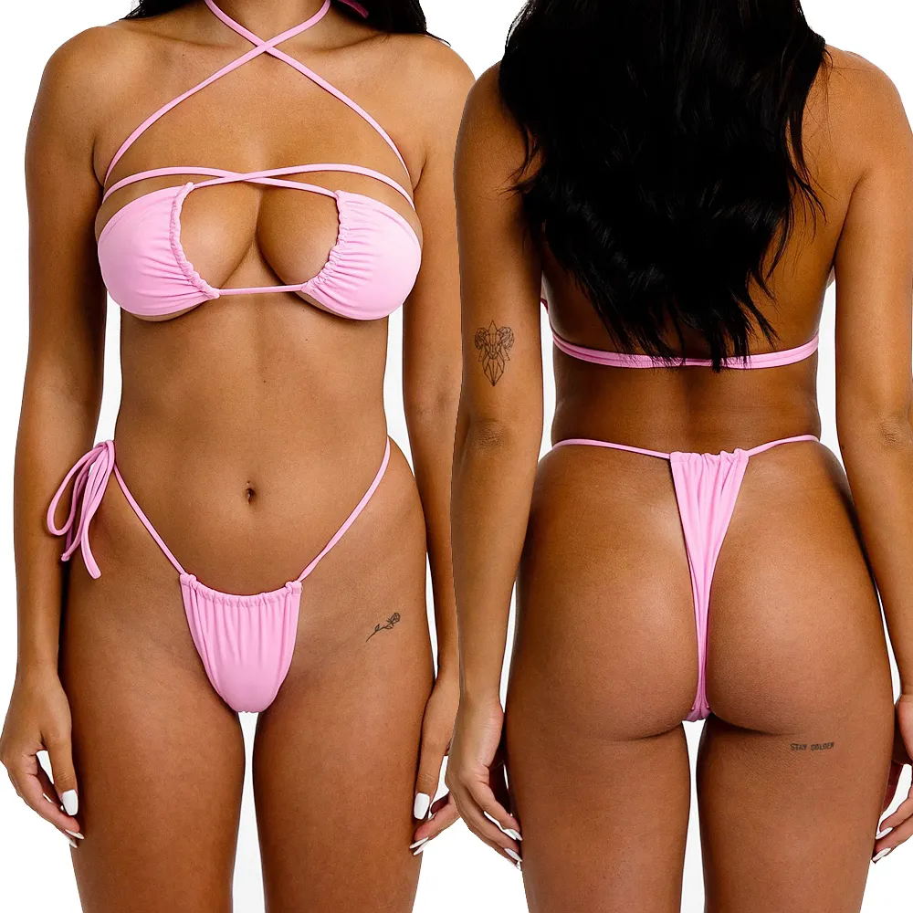 2023 vendita calda costume da bagno trasparente set bikini Multi-way produttori Hot rock grill set reggiseno e mutandine Sexy Lingerie