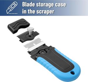 Eco-Friendly Household Cleaning Tool for Removing Labels Decals Paint-Retractable Plastic <b>Razor</b> Blade Window Glass Scraper - Product Image 3