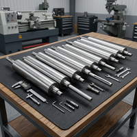Arbre à rouleaux industriel sur mesure en acier inoxydable chromé dur, usiné CNC de haute précision, pour équipement de machinerie, fabrication OEM en usine