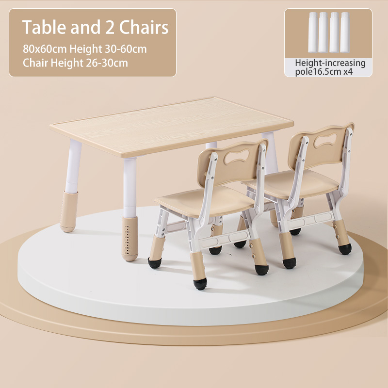 Wood grain one table and 2 chairs