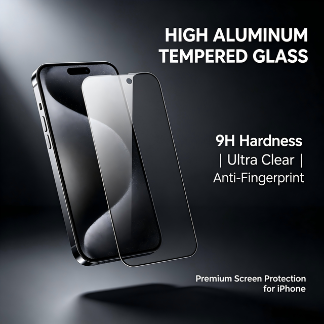 Wholesale High Aluminium Silicon Tempered Glass Film 9H AntiScratch Shockproof Screen Protector for IPhone/Samsung/HUAWEI/Xiaomi