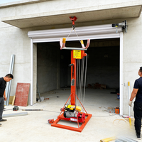 Table élévatrice mobile robuste pour portes à enroulement, avec treuil électrique, pour la pose et l'assemblage de portes en hauteur