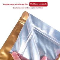 Pochette zippée en Mylar personnalisée, double épaisseur, imperméable, noir mat, avec fenêtre transparente, pour l'emballage de bonbons, de noix et de café de qualité supérieure