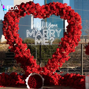 Nouveaux styles de mariage, arche de fleurs en soie faite à la main, fond artificiel pour la Saint-Valentin - Product Image 1