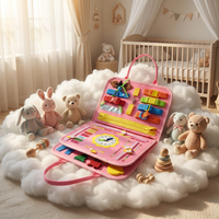 Livre sensoriel en feutre doux pour bébé, livre d'éveil Montessori, livre d'autocollants magiques, jouet éducatif pour enfants