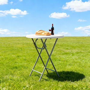 Hafif taşınabilir darbe kalıplı yuvarlak katlanır masa kapalı açık çok amaçlı kullanım için kolay temiz yüzey - Product Image 6