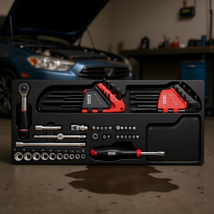 Ensemble de boîtes à outils avec clés à douilles et embouts pour la réparation et l'entretien automobile - Product Image 3