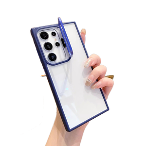 Étui de téléphone magnétique de luxe avec support d'appareil photo rabattable en métal, pare-chocs transparent en TPU, antichoc, anti-chute, compatible avec la charge <span class=keywords><strong>sans</strong></span> <span class=keywords><strong>fil</strong></span>, coque de téléphone mobile - Product Image 5