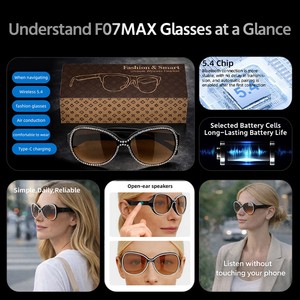 แว่นตาอัจฉริยะ F07 MAX เล่นเพลงผ่านบลูทูธ รับสายโทรศัพท์ ควบคุมด้วยระบบสัมผัส แว่นตากีฬาแฟชั่น แว่นกันแดดสำหรับเดินทางกลางแจ้ง สำหรับผู้ชายและผู้หญิง - Product Image 5