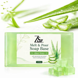 Base de Jabón para Derretir y Verter <span class=keywords><strong>con</strong></span> Extracto Natural de Aloe Vera, Fórmula Fresca y Calmante, Fácil de Cortar para Hacer Jabón Casero - Product Image 1