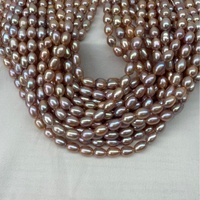Perles d'eau douce naturelles violettes 6-7mm en forme de riz, en vrac, pour la fabrication de bijoux DIY