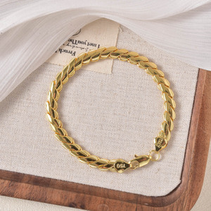 Timeless Compact Glossy Slanted Chic Smooth Trendy Geometric <b>Copper</b> Real Chunky Flat Unisex Cuban Men <b>Bracelet</b> - Product Image 3
