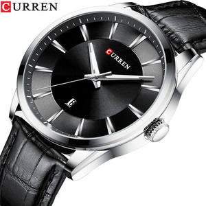 CURREN 8365 New Men Fashion Casual Watches <b>Clock</b> Luxury Brand Watch Simple Quartz Wristwatch with Leather Male Watches Black - Product Image 5