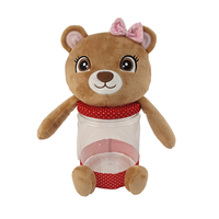 Boîte à bonbons en plastique en forme de tête d'animal en peluche de dessin animé mignon