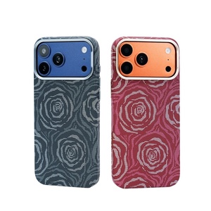 Funda Magnética para Teléfono con Textura de Fibra de Carbono y Diseño de Rosas, para iPhone 17 15 16 Pro Max, Ultra Delgada, Rígida, Resistente a Impactos - Product Image 2