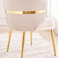 Nouvelle chaise de salle à manger moderne rembourrée velours or en acier inoxydable bras chaise salon Accent pour la maison hôtel café