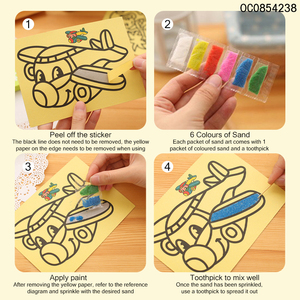 Cartoon card craft kit di gioco fai da te colorazione <span class=keywords><strong>pittura</strong></span> a <span class=keywords><strong>sabbia</strong></span> per bambini - Product Image 5