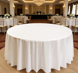 Thickened Waterproof PE Plain Round <b>Table</b> <b>Cover</b> 84 Inch Party Banquet Hotel Dining Home Event Tablecloth - Product Image 2