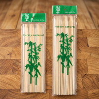Brochettes en bambou naturel jetables, écologiques, résistantes à la chaleur, à long manche, pour barbecue, grillades, fruits, cocktails, apéritifs