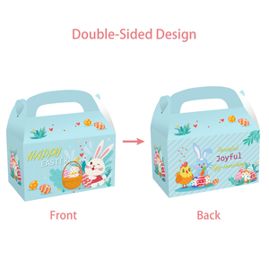 Confezione regalo personalizzata per bunny <span class=keywords><strong>happy</strong></span> easter festival confezione di caramelle biscotto cibo da forno torta timpano scatole di carta con manico - Product Image 3