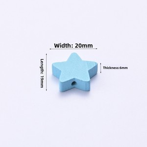 Nouvelles <span class=keywords><strong>perles</strong></span> en <span class=keywords><strong>bois</strong></span> créatives DIY en forme d'étoile à cinq branches, colorées, pour la fabrication de colliers faits main pour enfants - Product Image 4