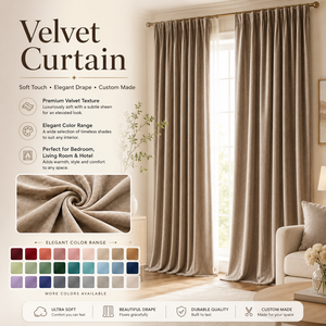 Tenda Oscurante di Lusso in Velluto Blu Navy, <span class=keywords><strong>Oro</strong></span>, Rosso <span class=keywords><strong>e</strong></span> <span class=keywords><strong>Beige</strong></span> per Soggiorno di Lusso - Product Image 2