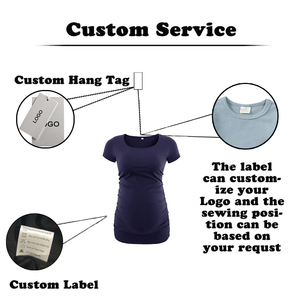 Hauts de <span class=keywords><strong>grossesse</strong></span> et de maternité personnalisés Emotion Moms en Spandex/Modal écologiques à manches courtes pour femmes enceintes – <span class=keywords><strong>T</strong></span>-shirts d'é<span class=keywords><strong>t</strong></span>é grandes tailles - Product Image 4