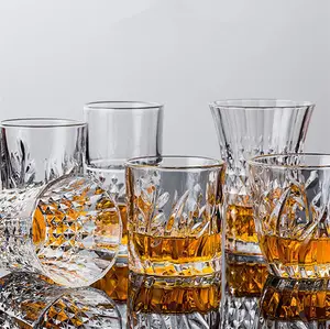 Harmony Hot Sale Stocked Diamend Wholesale Luxury Promotional Fashioned Unique Spirits Clear Glass Cup