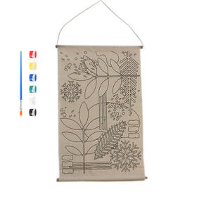 <span class=keywords><strong>Banner</strong></span> de lienzo personalizado con arte acrílico pintado a mano, dibujo de líneas DIY en marco de madera, decoración de pared de seda colgante para el hogar - Product Image 1