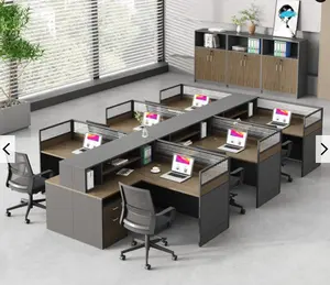 Mesa divisoria de oficina Mesa de trabajo comercial de lujo Muebles de oficina juego de escritorio Estación DE TRABAJO modular para 4 personas mesa de oficina