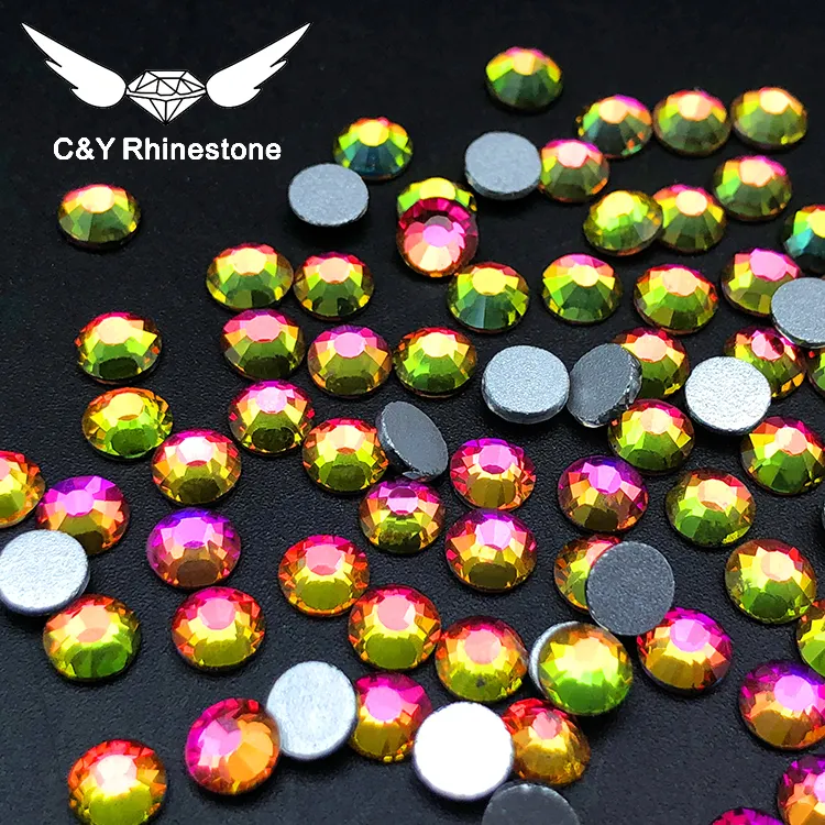 CY Multicolor Wholesale Nail Flatback Stone Glass Flat Back Non Hot Fix Crystal AB Rhinestones In Bulk