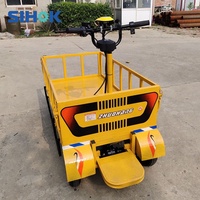 Carros de Carga de Alto Rendimiento con 4 Ruedas, Carro de Plataforma Resistente, Carro Eléctrico Operado por Batería para Transporte