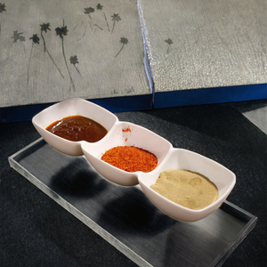 Bol triple classique en céramique écologique pour hôtel/restaurant, blanc pur, petit, sous glaçure, facile, nouveau produit Domingo D581 - Product Image 3