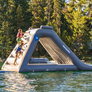 Chất lượng cao Inflatable nổi trượt nước trượt Inflatable nhảy <span class=keywords><strong>Trampoline</strong></span> nổi đảo công viên nước tam giác trượt nước - Product Image 2