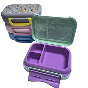 Boîte à lunch en ABS pour micro-ondes, produits ménagers, qualité alimentaire, mignonne, 3 à 5 compartiments, bento avec poignée, portable pour le bureau, l'école - Product Image 2