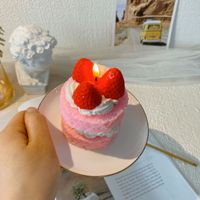 Bougie artisanale rose aromathérapeutique en cire de soja mélangée, forme de fruit artificiel, cadeau romantique pour la Saint-Valentin