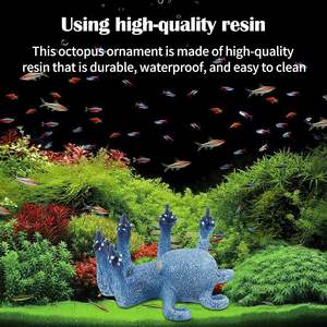 Blauw Gloeiende Vingers <span class=keywords><strong>Octopus</strong></span> <span class=keywords><strong>Aquarium</strong></span> Ornament Kunstmatig Zeeleven Verbeteren Visuele Aantrekkingskracht Gemaakt Van Hars - Product Image 5