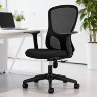 Chaise de bureau ergonomique moderne en maille avec soutien lombaire et hauteur réglable pour le bureau, la maison et l'atelier