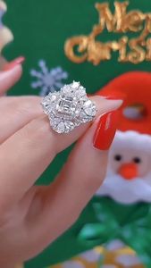 1CT Cushion Lab Grown Diamond Engagement Ring 14K Yellow Gold <b>Cluster</b> Bridal Fine Jewelry Elegant Ring for Women - Product Image 4
