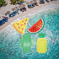 Matelas flottant gonflable pour piscine, chaise longue flottante en PVC motif ananas, pastèque, cactus