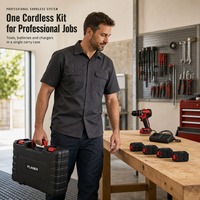 Kit d'éclairage de travail LED sans fil avec support de batterie et chargeur pour la réparation automobile, les chantiers de construction et les tâches sur site