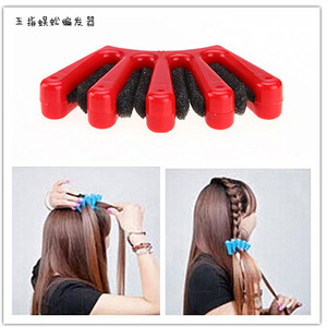 Herramienta de peinado para trenzas francesas, esponja roja de plástico reutilizable para hacer peinados con trenzas, para peinados DIY. - Product Image 2