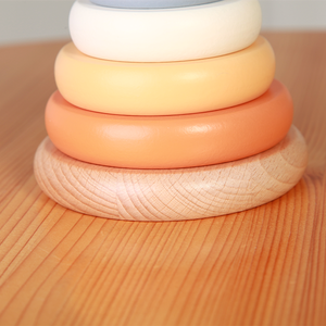 Đồ chơi xếp chồng bằng gỗ cầu vồng bán chạy, giáo dục sớm, nhận biết màu sắc, tháp cầu vồng - Product Image 3