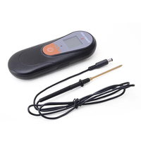 Testeur de clôture électrique numérique portable HPSFENCE noir, alimenté par une batterie 9V, grand écran LCD clair pour une lecture facile